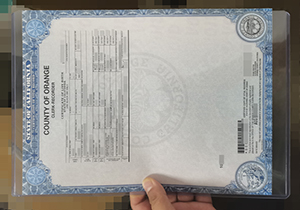 County of Orange birth certificate