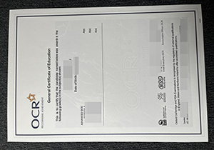 OCR GCE certificate copy