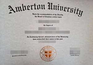 Amberton University diploma