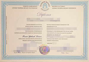 Ankara Yildirim Beyazit Üniversitesi diploma