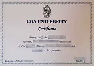 Goa University certificate