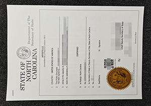 North Carolina Apostille Certificate