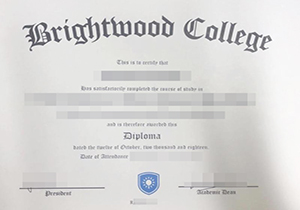 Brightwood College diploma