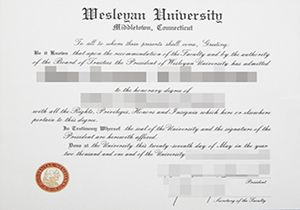 Wesleyan University degree