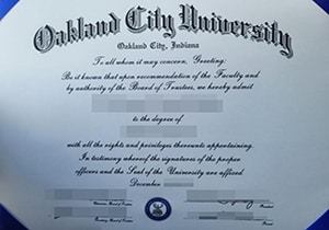 Oakland City University diploma-1