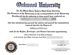 Oakwood University degree-1