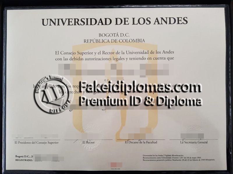 Universidad de los Andes diploma