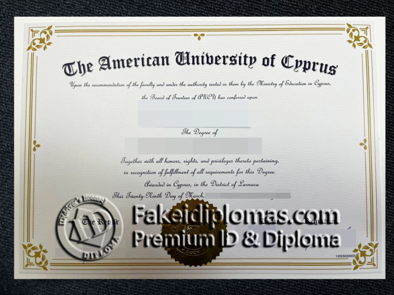 American University of Cyprus diploma