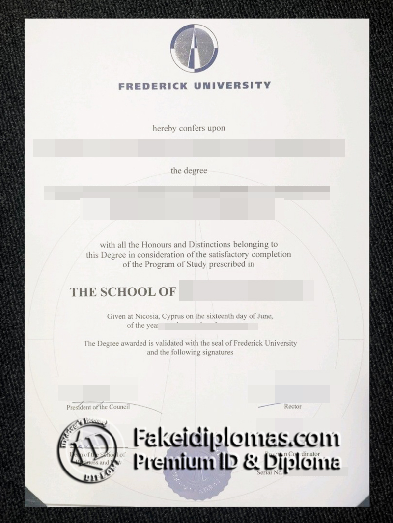 Frederick University diploma