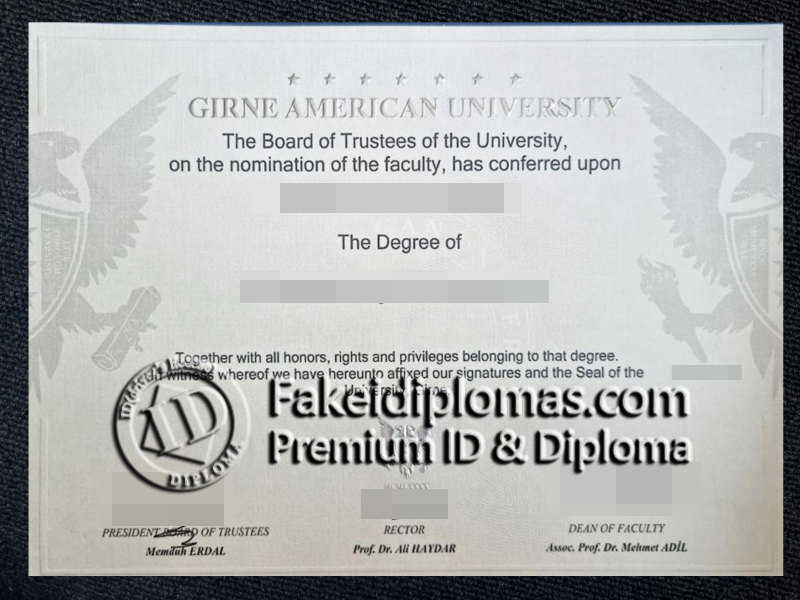 Girne American University diploma