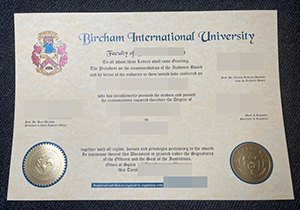 Bircham International University diploma copy