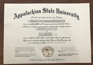 Appalachian State University degree copy