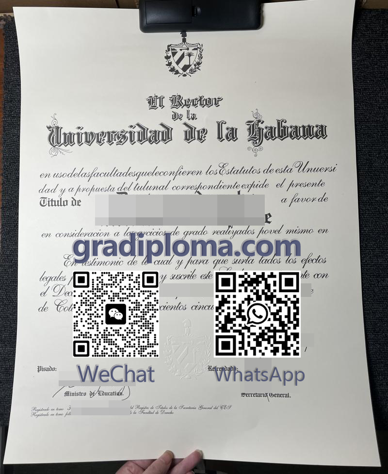 Universidad de La Habana diploma