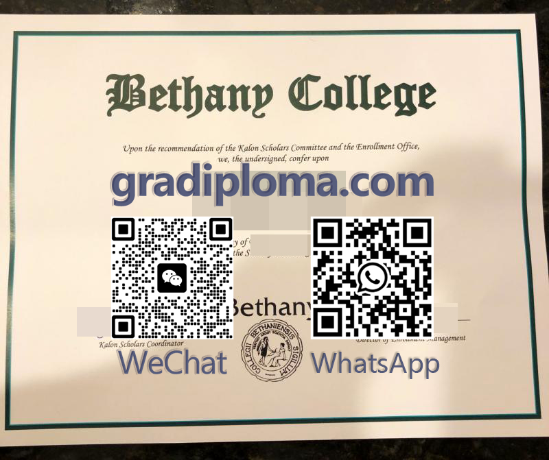 Bethany College diploma