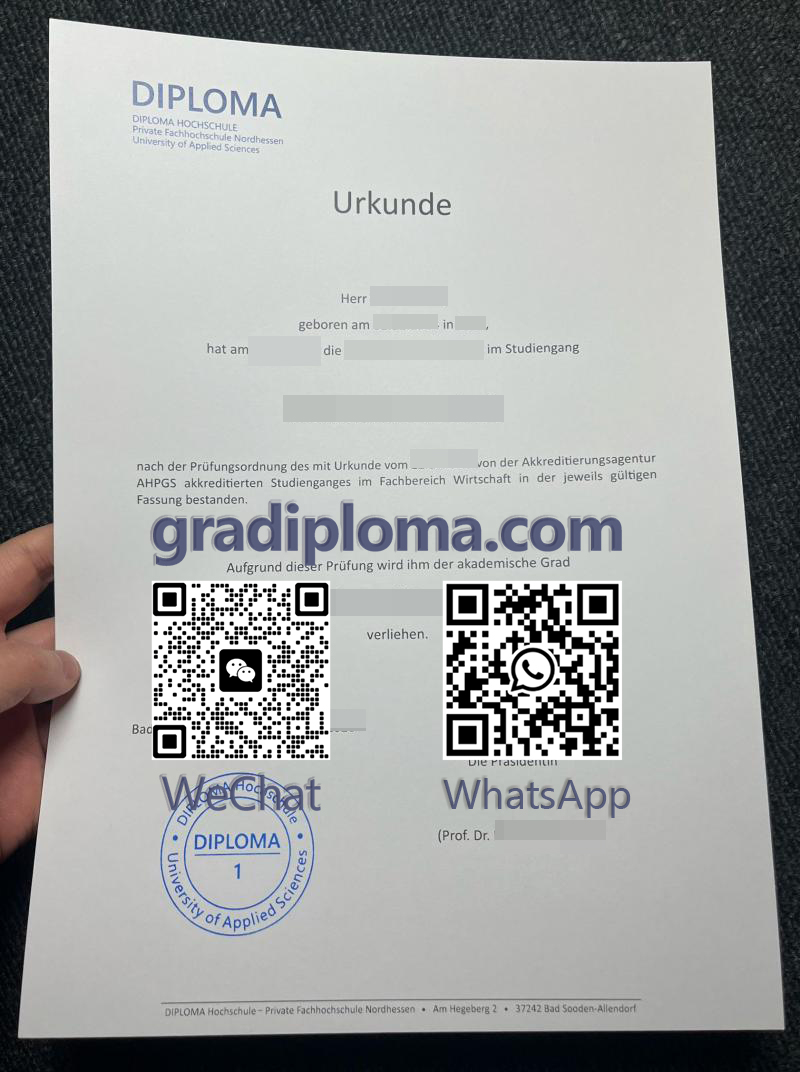 DIPLOMA Hochschule Urkunde